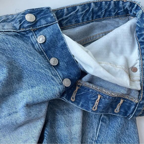 We The Free Distressed Blue Denim Cut Off Shorts Sz 31 - Picture 3 of 5